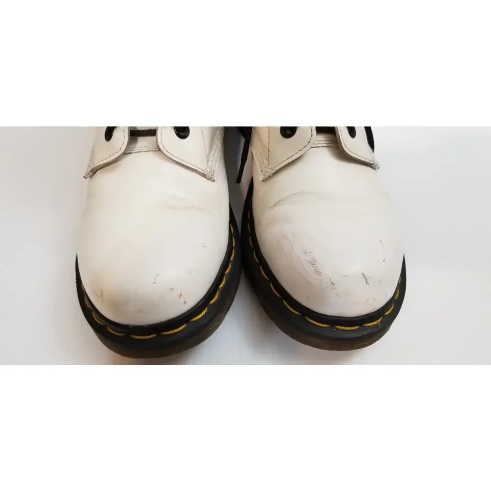 Dr Martens Leather Combat Boot White Women Sz 8 Doc AirWair 11821 Oil Resistant - Picture 14 of 15